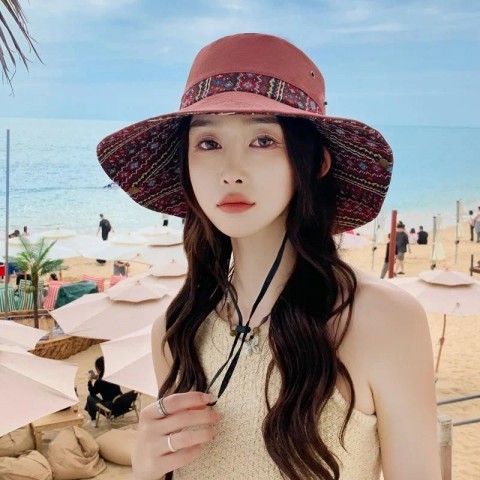Beret Summer Bucket Hat for Women - Wide Brim Sun Protection