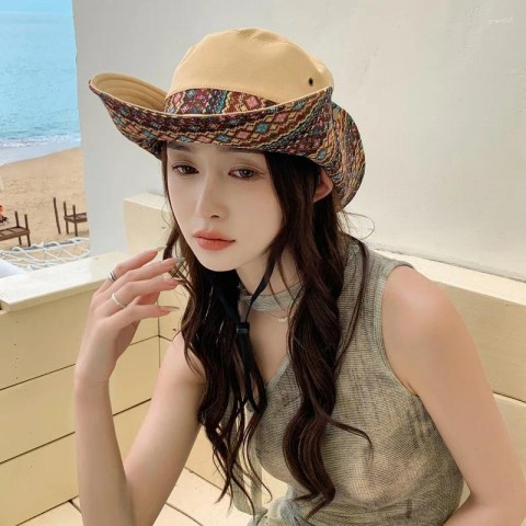 Beret Summer Bucket Hat for Women - Wide Brim Sun Protection