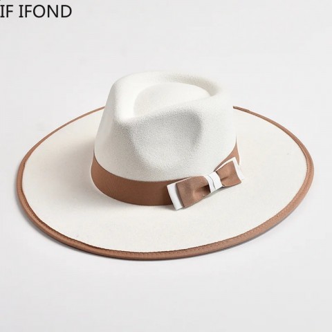 Elegant Brown Silk Fedora Hat for Men - Stylish 9.5cm Brim