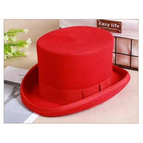 Wool Flat Fedora Hat for Men - Versatile Steampunk Style Unisex Top Hat