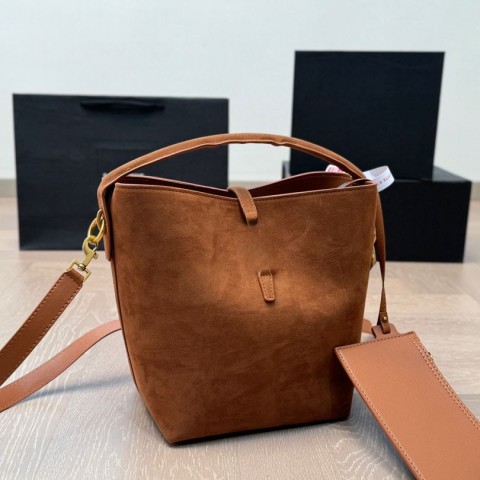 Luxury Women's Vintage Bucket Shoulder Bag with Hasp Closure