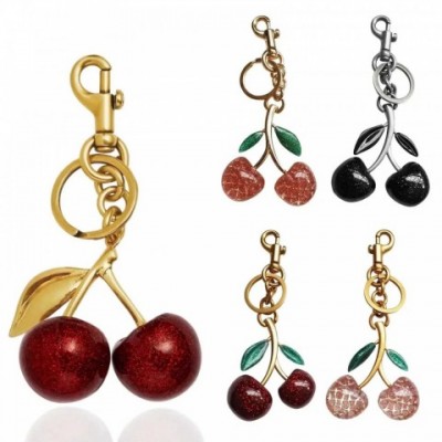 Cherry Charm Metal Keychain Lanyards for Men - Red, Black, Pink H250115