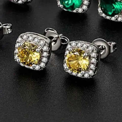 YES D VVS1 Moissanite Stud Earrings for Women Men, Platinum Plated Sterling Silver