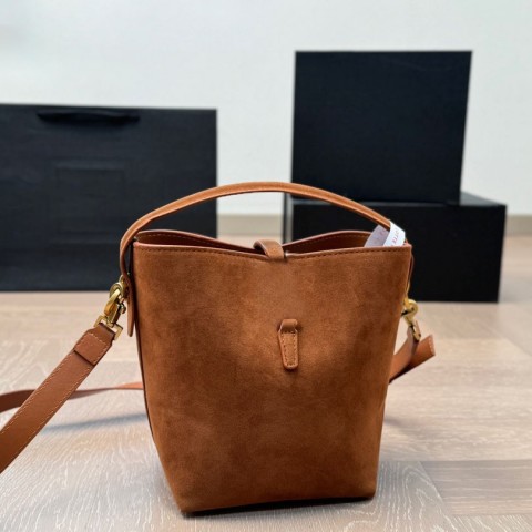 Luxury Women's Vintage Bucket Shoulder Bag with Hasp Closure