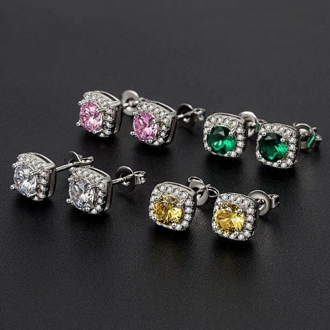 YES D VVS1 Moissanite Stud Earrings for Women Men, Platinum Plated Sterling Silver