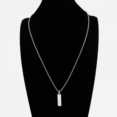 Stainless Steel Rectangle Constellations Pendant Necklace - Lucky Gift for Women