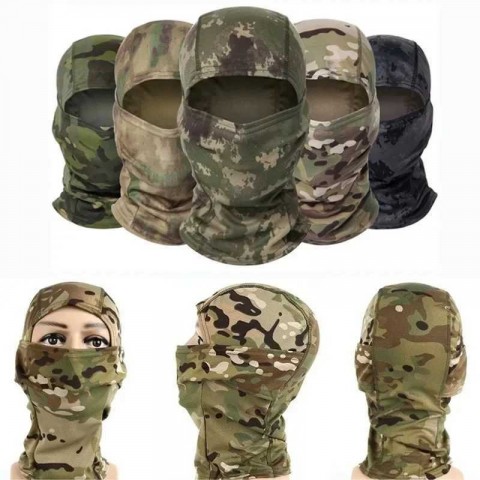 Comfortable 3-Piece Double-Sided Breathable Camo Tactical Face Mask for Men & Women Outdoor Sports