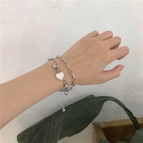 High Quality 316L Stainless Steel Heart Bangle for Women, Rustproof & Stylish Gold Color Wrist Jewelry Gift