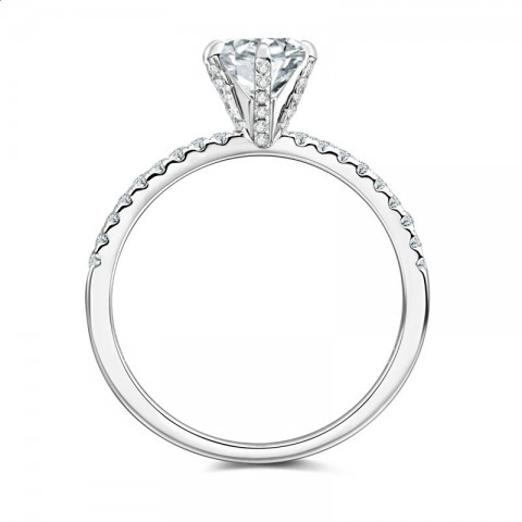 Anziw Women's 925 Silver 1CT Round Wedding Engagement Ring - Certified Quality