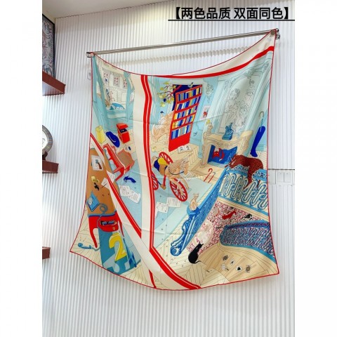Luxury 140*140cm Designer H Silk Cashmere Square Scarf for Women