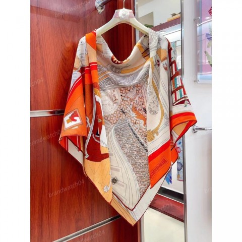 Luxury 140*140cm Designer H Silk Cashmere Square Scarf for Women