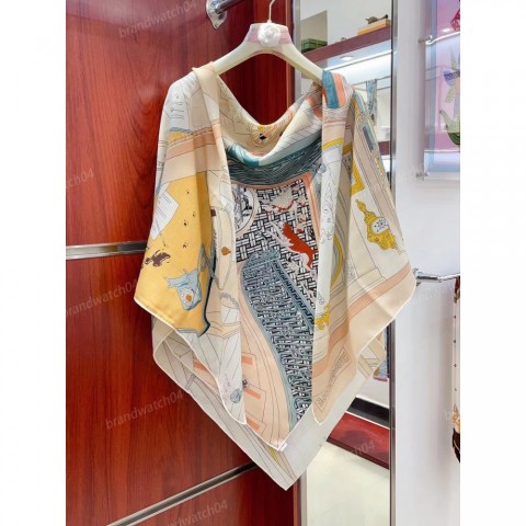 Luxury 140*140cm Designer H Silk Cashmere Square Scarf for Women