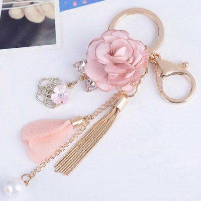 Y2K Style Resin Flower Pearl Pendant Keychain for Girls - Cool Bag Decoration
