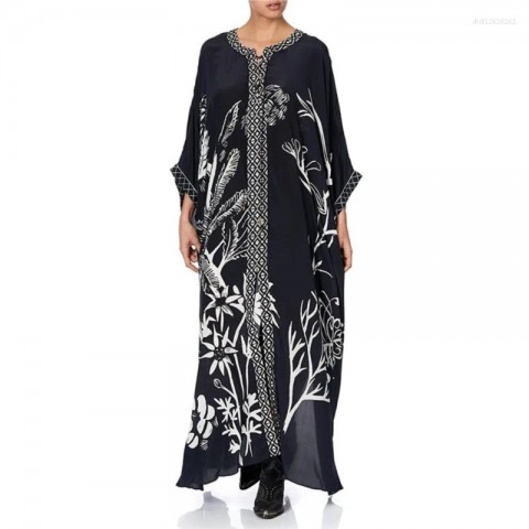 Elegance Swim Cover-Up for Women 2025 Solid Print Robe, Beach Tunic in Polyester