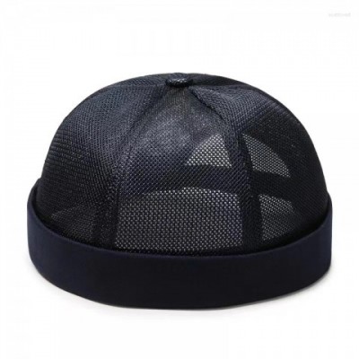 Unisex Breathable Mesh Beret Hat for Summer with Rolled Cuff