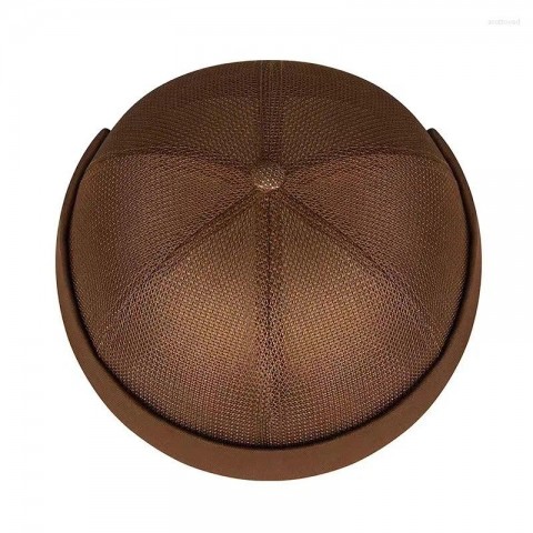 Unisex Breathable Mesh Beret Hat for Summer with Rolled Cuff
