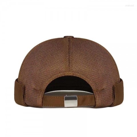 Unisex Breathable Mesh Beret Hat for Summer with Rolled Cuff