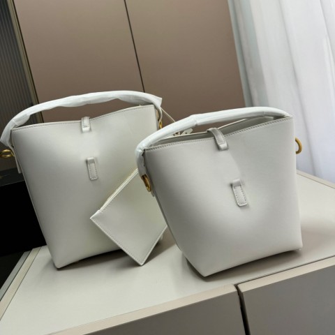 Luxury Women's Vintage Bucket Shoulder Bag with Hasp Closure