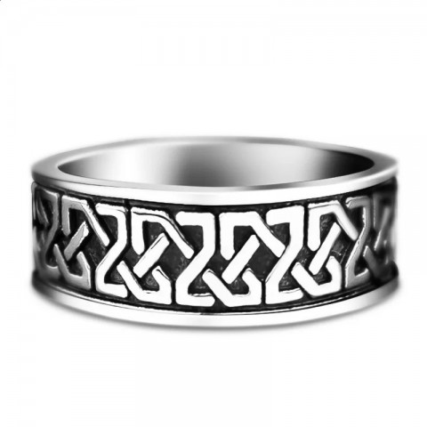 HUITAN Nordic Mythical Totem Viking Werewolf Band Ring for Men