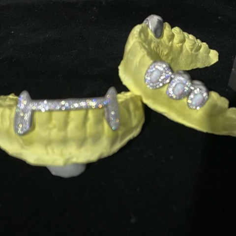 Moissanite Iced Out Teeth Grillz Sterling Silver Custom Hip Hop Jewelry