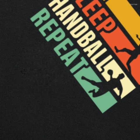 Men's Casual Cotton Eat Sleep Handball Repeat Graphic Tee