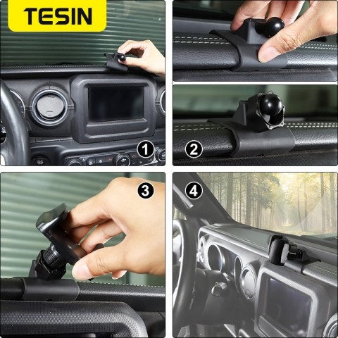 SmartDrive Car Mount Holder for Jeep Wrangler JL/JT 2018-2022