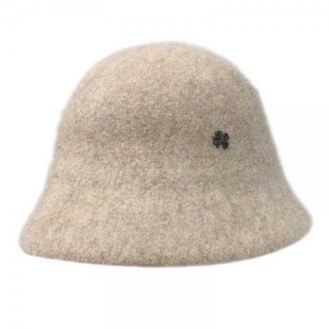 Japanese Inspired Casual Four-Leaf Clover Wool Fisherman Bucket Hat for Men X241025