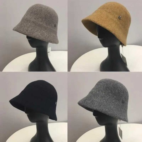 Japanese Inspired Casual Four-Leaf Clover Wool Fisherman Bucket Hat for Men X241025