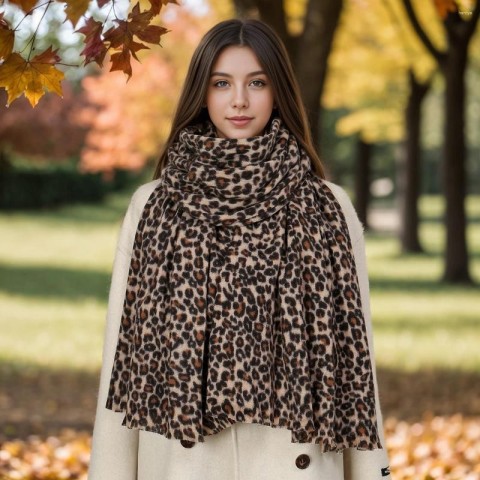Luxury Leopard Print Cashmere Scarf for Women 2025