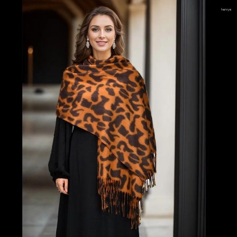 Luxury Leopard Print Cashmere Scarf for Women 2025