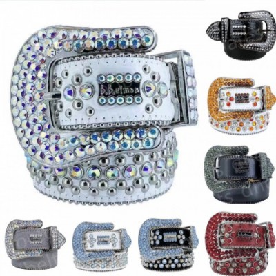 Designer BB Simon Retro Crystal Buckle Belt for Women