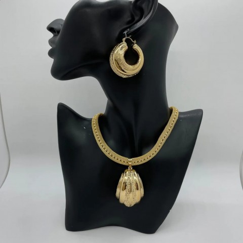 Sunny Jewelry Set - Fashionable Geometric Earrings & Necklace for Women's Wedding Party