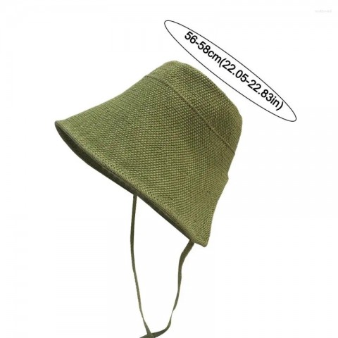 Wide Brim Sun Protection Straw Hat with Adjustable Strap for Women