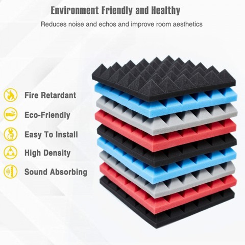 1224Pcs High-Density Acoustic Panels for Soundproofing Studio & KTV