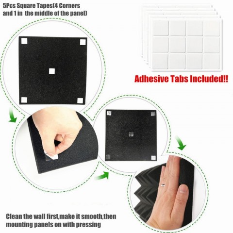 1224Pcs High-Density Acoustic Panels for Soundproofing Studio & KTV
