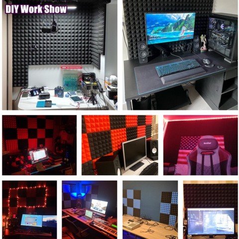 1224Pcs High-Density Acoustic Panels for Soundproofing Studio & KTV