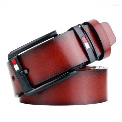 High Quality Unisex Faux Leather Belts with Alloy Buckle for Men