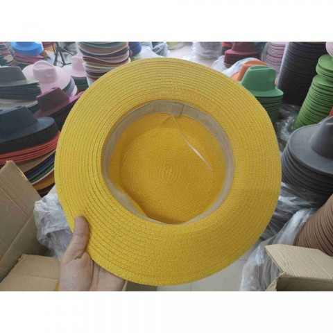 J250111 Men's Summer Lake Blue Wide Brim Multifunction Cowboy Hat with Elastic Band