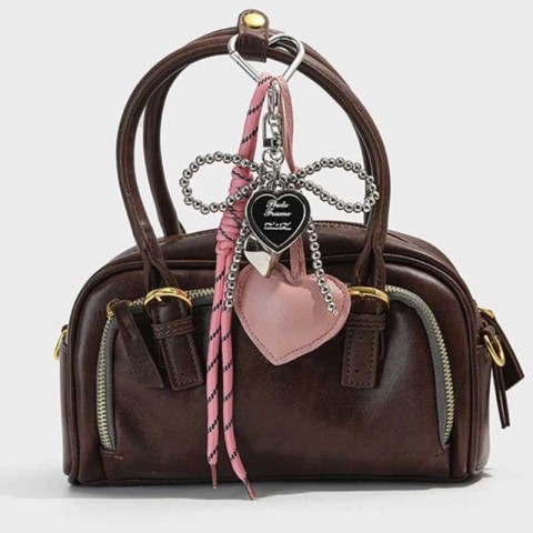 PU Women's Rope Keychain with Bow Charm Pendant - Elegant Jewelry Gift for Girls XJ250409