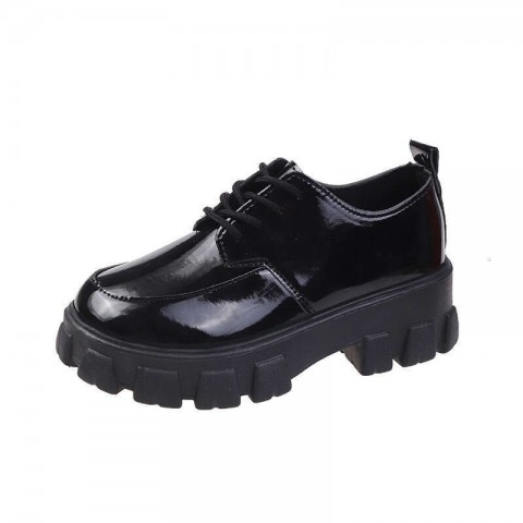 Women's Classic British Lace-Up Leather Loafers - Comfortable & Durable for Summer & Autumn
