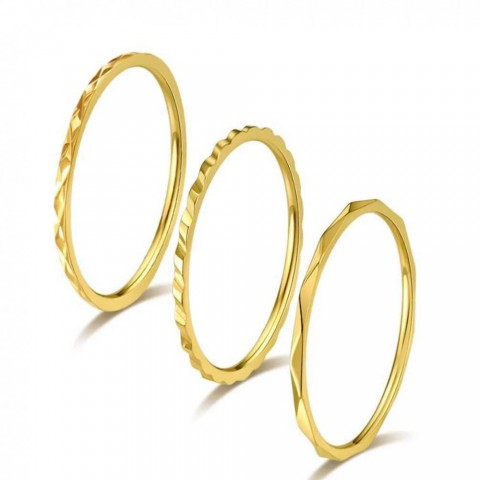 Stainless Steel Declaration Rings for Women - 1mm Band, Rose Gold & Silver, Sizes 5-10