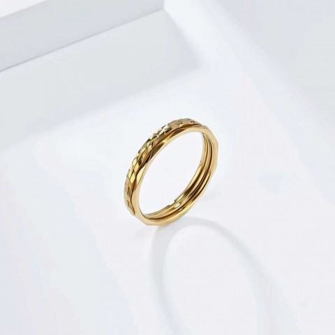 Stainless Steel Declaration Rings for Women - 1mm Band, Rose Gold & Silver, Sizes 5-10