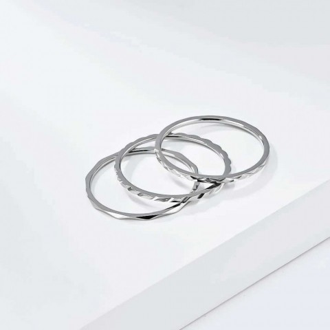 Stainless Steel Declaration Rings for Women - 1mm Band, Rose Gold & Silver, Sizes 5-10