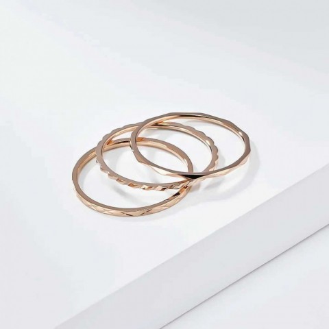 Stainless Steel Declaration Rings for Women - 1mm Band, Rose Gold & Silver, Sizes 5-10