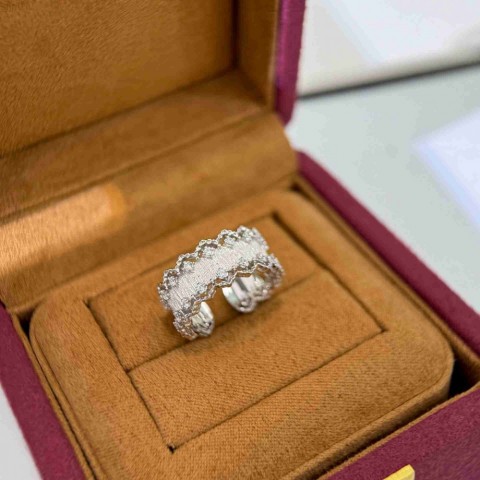 separate S925 Pure Silver Brushed Lace Band Ring, Unisex High-end Vintage Style