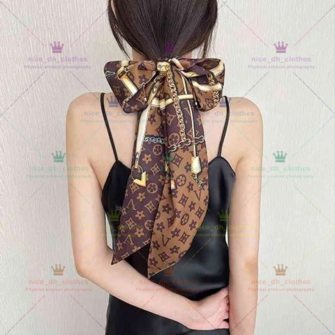 Elegant Designer Silk Scarf for Women in Red with Letter Pattern