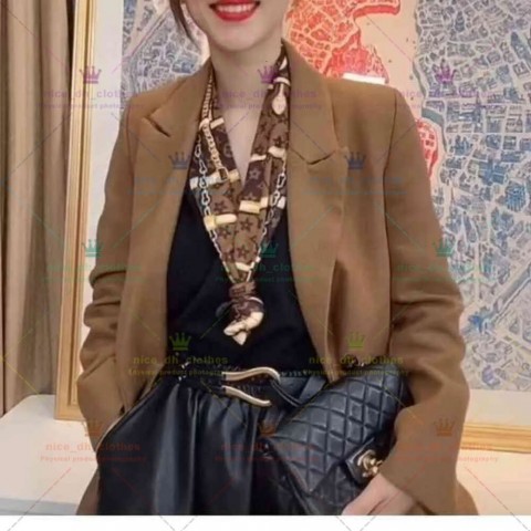Elegant Designer Silk Scarf for Women in Red with Letter Pattern