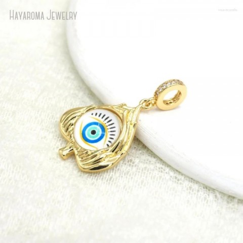Turkish Evil Eye Heart Pendant Necklace Set, 5Pcs Copper Alloy, Unisex Fashion