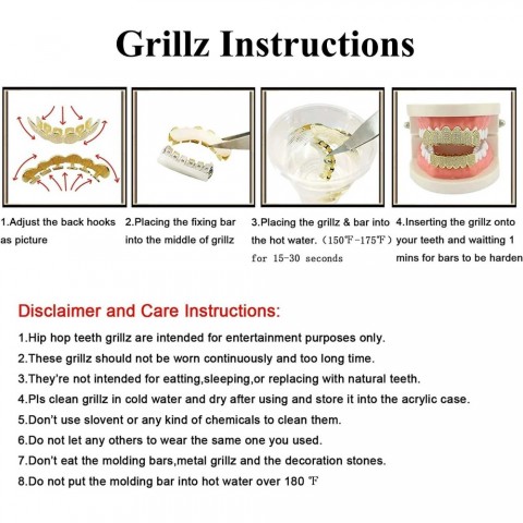 Ailodo Sparkling White Blue Teen Hip Hop Grillz for Men and Women