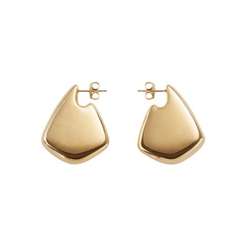 24SS Luxury Vintage 3D Triangle Geometric Stud Earrings for Women
